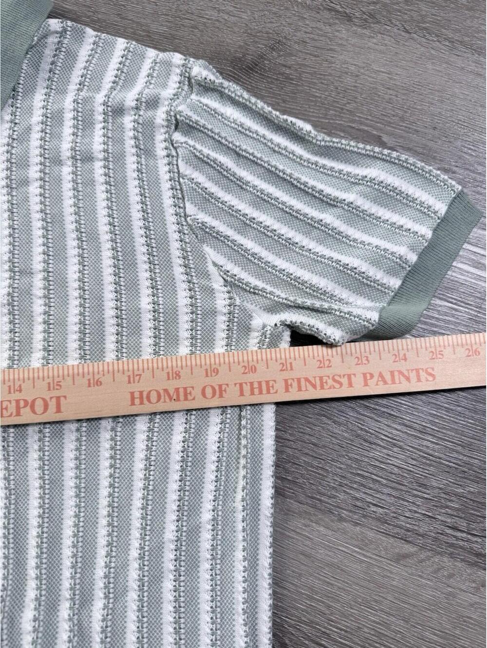 NWT Madewell Sz M Open-Stitch Button-Up Sweater Polo Faded Brick Striped Retro - Picture 7 of 7